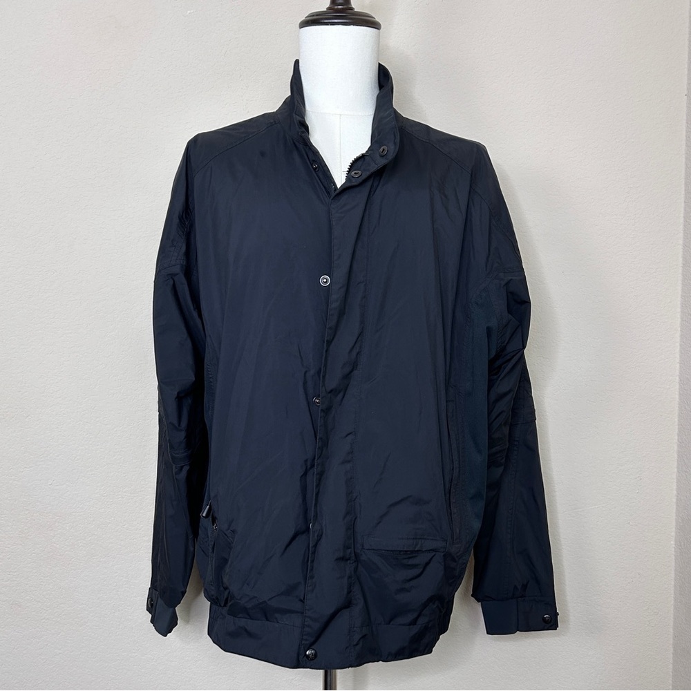 DRYJOYS By Footjoy Mens full zip rain jacket | black | Large